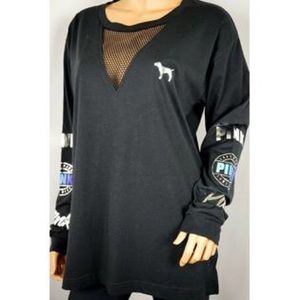 NWT Victoria Secret campus T-shirt mesh neck